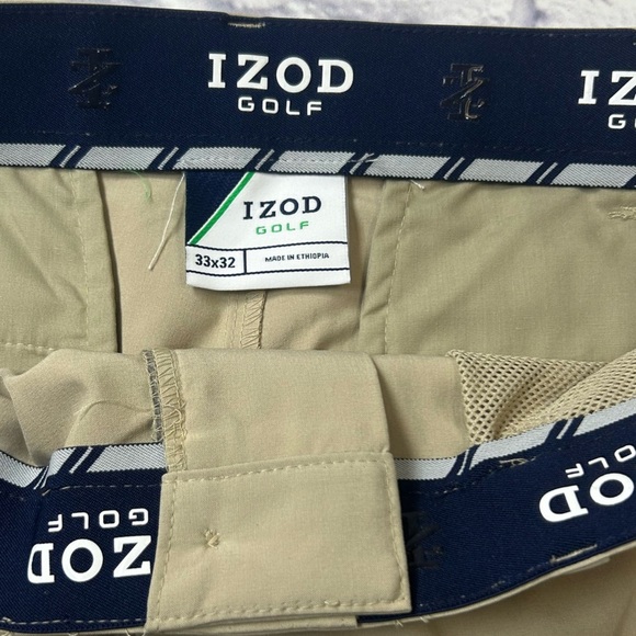 Izod Men's Flat Front Khaki Chino Golf Pants. Size 33/32. - Picture 4 of 9